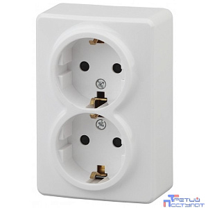 Эра Б0020691 11-2205-01 Розетка 2 х 2P+E Schuko, 16АХ-250В, ОУ, Эра Эксперт, белый