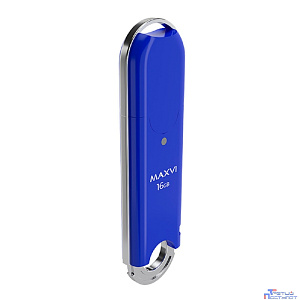 Maxvi USB Drive 16GB P2 blue, монолит с колпачком, ABS пластик, USB 2.0