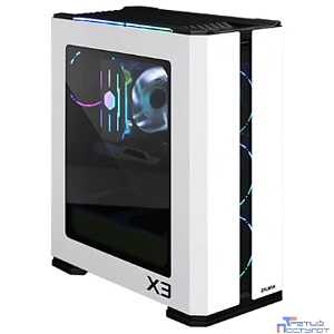 ZALMAN X3 WHITE, без БП, боковое окно (закаленное стекло), белый,  ATX