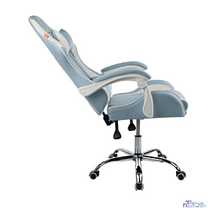 Кресло игровое Filum FL-CH-G-010 крестовина из металла/хром, спинка/сиденье экокожа, газлифт 100мм, колеса пластик с белой окантовкой, подушка для шеи (1113083)