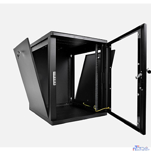 ЦМО Шкаф телекоммуникационный настенный разборный 12U (600 x 520) съемные стенки, дверь стекло, цвет черный (ШРН-М-12.500-9005)