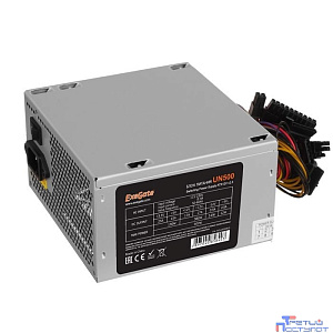 Exegate EX244555RUS-PC БП 500W ExeGate UN500 ATX, PC, 12cm fan, 24p, 4p, PCIe, 3SATA, 2IDE, FDD