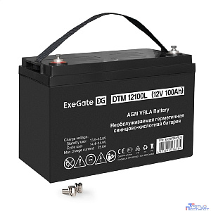 Exegate EX297561RUS Аккумуляторная батарея ExeGate DTM 12100L (12V 100Ah, болт М6)