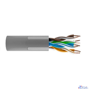 KOSCAB КОС-IN-UTP4-5e-PVC-GY Кабель витая пара U/UTP 5e 4 пары одножильный медь 305м внутренний PVC серый