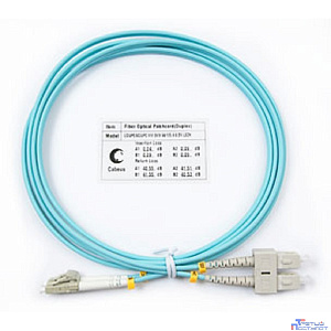 Cabeus FOP-50-LC-SC-2m Шнур оптический duplex LC-SC 50/125 mm OM3 2м LSZH