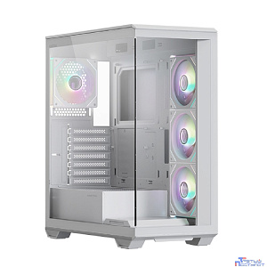 XASTRA Корпус Q600 4ARGB-C10-WH White ATX/Aquarium/Screewless/3x120mm ARGB PWM FM fans/Argb+PWM HUB 10port/ Q600-4FM12A-C10-WH