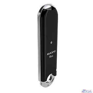 Maxvi USB Drive 16GB P2 black, монолит с колпачком, ABS пластик, USB 2.0