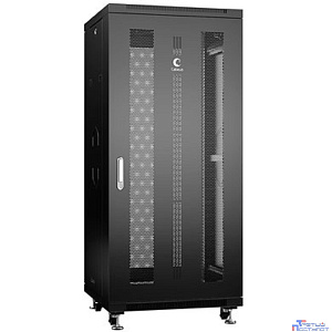 Cabeus ND-05C-27U60/80-BK Шкаф монтажный телекоммуникационный 19" напольный для распределительного и серверного оборудования 27U 600x800x1388mm (ШхГхВ) передняя и задняя перфорированные двери, ручка с