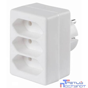 BURO Сетевой разветвитель 3 розетки (BU-PS3F-W), белый (пакет ПЭ) {352750}