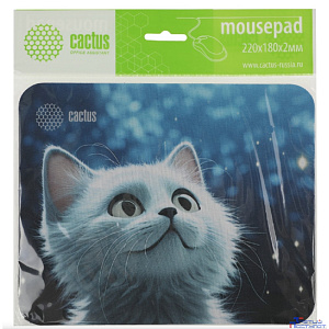Коврик для мыши Cactus White Cat 220x180x2мм (CS-MPC-P06XS)