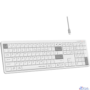 Клавиатура беспроводная A4Tech Fstyler FBX55C white (USB, BT/Radio, slim, Multimedia) (FBX55C)
