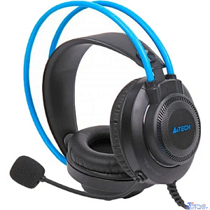 Наушники с микрофоном A4Tech Fstyler FH200U серый/синий 2м накладные USB оголовье (FH200U BLUE)