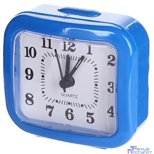 Perfeo Quartz часы-будильник "PF-TC-004", прямоугольные 8*7,5 см, синие