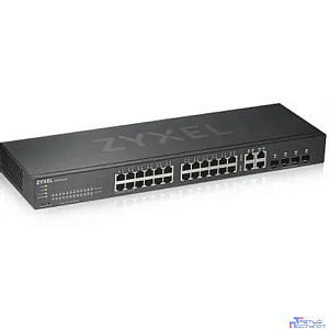 ZYXEL GS1920-24V2-EU0101F Гибридный Smart коммутатор NebulaFlex GS1920-24v2, 24xGE, 4xCombo (SFP/RJ-45), бесшумный, автономное/облачное управление