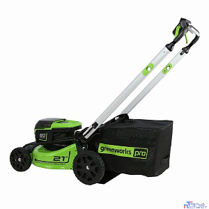 Greenworks Газонокосилка самоходная, аккумуляторная Greenworks GD60LM51SP, 60V, 51 см, бесщеточная, c АКБ 4АЧ и ЗУ [2514307UB]