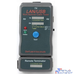Gembird NCT-2 Тестер LAN Cablexpert , 100/1000 Base-TX,  для UTP, STP, RJ-11, USB-кабеля