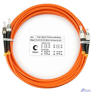 Cabeus FOP-62-FC-ST-5m Шнур оптический duplex FC-ST 62,5/125 mm 5м LSZH