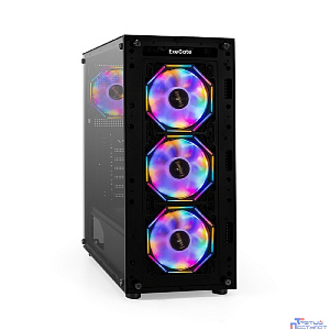 Exegate EX294967RUS Корпус Miditower ExeGate i3 BASE (ATX, без БП, с окном, 1*USB+1*USB3.0, аудио, 4 вент. 12см с RGB подсветкой)