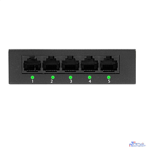 Exegate EX298689RUS Коммутатор неуправляемый ExeGate EDES-1005D (5-портовый UTP 10/100Mbps, металлический корпус, с функцией энергосбережения (EEE), настольный/настенный)