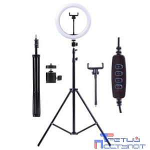 Camelion KD-810F  C02 LED(свет-к кольцев. 10 Вт, подставка для смартфона, напольн.на штативе)