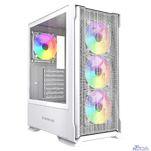 Powercase Mistral AZ4W ARGB, Tempered Glass, 4x 120mm ARGB Fans, белый, ATX  (CMAZW-A4)