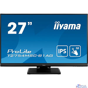 LCD Iiyama 27" T2754MSC-B1AG {IPS 1920х1080 TOUCH 300cd 178/178 1000:1 4ms D-sub DVI HDMI USB-Hub Height Tilt Speakers Webcam}