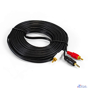 Exegate EX294735RUS Кабель аудио ExeGate EX-CCA-458-10.0 (3.5mm Jack M/2xRCA M, 10м, позолоченные контакты)