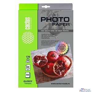 Фотобумага Cactus CS-GA417050 A4/170г/м2/50л./белый глянцевое для струйной печати