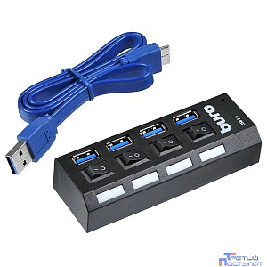 Buro BU-HUB4-U3.0-L Разветвитель USB 3.0 4порт. черный (389737)