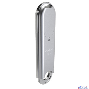 Maxvi USB Drive 16GB P2 silver, монолит с колпачком, ABS пластик, USB 2.0