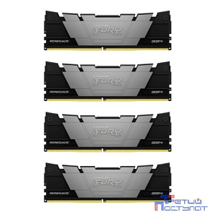 Память оперативная/ Kingston 64GB3200MT/s DDR4 CL16DIMM (Kit of4)1Gx8 FURYRenegadeBlack