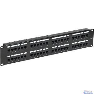 Rexant (02-0232) Панель коммутационная с кабельными органайзерами 19", 2U, 48 портов, RJ-45, CAT 6, UTP PRO