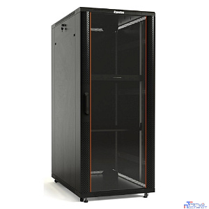 Hyperline TTB-4268-AS-RAL9004 Шкаф напольный 19-дюймовый, 42U, 2055x 600х 800 мм (ВхШхГ), передняя стеклянная дверь со стальными перфорированными боковинами, задняя дверь сплошная, ручка с замком