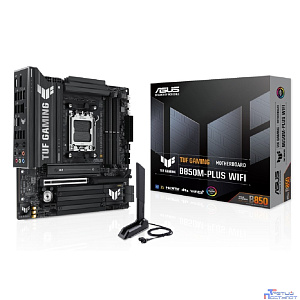 ASUS TUF GAMING B850M-PLUS WIFI (Socket AM5, mATX, 4xDDR5(256GB), DP/HDMI, 1xPCIe 5.0x16/1xPCIe 4.0x1, 1xLAN (2.5GbE), Wi-Fi, BT, 4xSATA 6Gb/s, 3xM.2, 1xType-C, 7xUSB 3.2, 4xUSB 2.0)