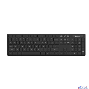 Philips Беспроводная Клавиатура SPK6103, 2,4 GHz 104 клав, русская заводская раскладка, бесшумная,  чёрный