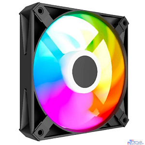 Powercase Вентилятор (M56-12 ARGB) Black 120x120x25mm (PWM, 100шт./кор, 4pin PWM (M+F)+ 3pin ARGB (M+F), 700-1500±10% об/мин) Bulk