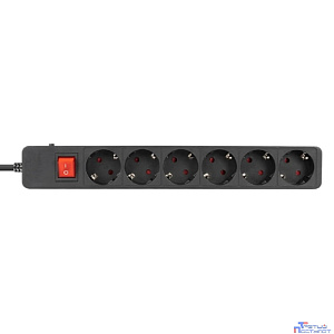 Filum Сетевой фильтр FL-SP6-5.0M-16, 4000 Вт., 6 розеток, защитные шторки, шнур 5.0 м., черный {00-01099766}