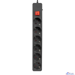 Filum Сетевой фильтр FL-SP6-5.0M-16, 4000 Вт., 6 розеток, защитные шторки, шнур 5.0 м., черный {00-01099766}