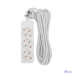 PROconnect (13-4210) Удлинитель 3 гнезда, 5м, 3х0,75мм?, с/з, белый