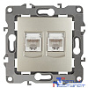 Эра Б0014732 12-3108-04 Розетка информационная двойная 2XRJ45, Эра12, шампань