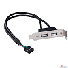 Cablexpert Планка на заднюю панель низкопрофильная, 1 порт COM/RS-232/DB9-M (CCUSBRECEPTACLE-LP)