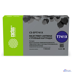 Картридж струйный Cactus CS-EPT741X T741X черный (1000мл) для Epson SureColor SC-F6200/7200/9200