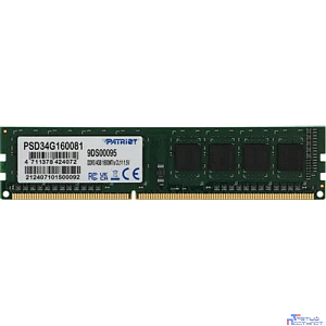Patriot DDR3 DIMM 4GB (PC3-12800) 1600MHz PSD34G160081