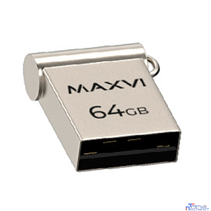 Maxvi USB Drive 64GB MM metallic silver, мини, металл, USB 2.0