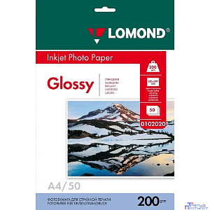 LOMOND 0102020 Глянцевая бумага 1х A4, 200г/м2 50 л.