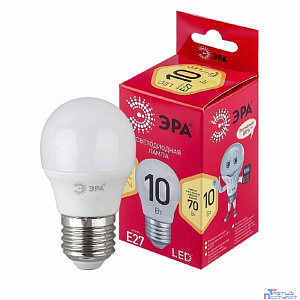 ЭРА Б0050698 Лампочка светодиодная RED LINE LED P45-10W-827-E27 R E27 / Е27 10 Вт шар теплый белый свет