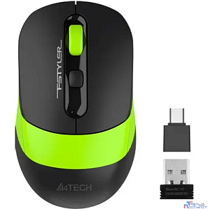 Мышь компьютерная A4Tech Fstyler FG10CS Air черный/зеленый 2000dpi/WLS USB