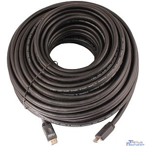 Кабель аудио-видео LAZSO WH-111 HDMI (m)/HDMI (m) 35м. позолоч.конт. черный (WH-111(35M))