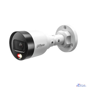 DAHUA DH-IPC-HFW1239S1P-LED-0280B-S6 Уличная цилиндрическая IP-видеокамера FullColor 2Мп, 1/2.8” CMOS, объектив 2.8мм, обнаружение людей, LED 30м, IP67, металл/пластик