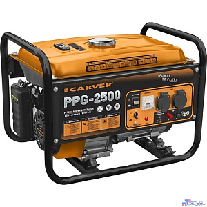 Генератор CARVER PPG- 2500 бензин [01.020.00009] { (LT-168, 2,1/2,3кВт, 220В, бак 15л, обмотка медь)16шт/пал }
